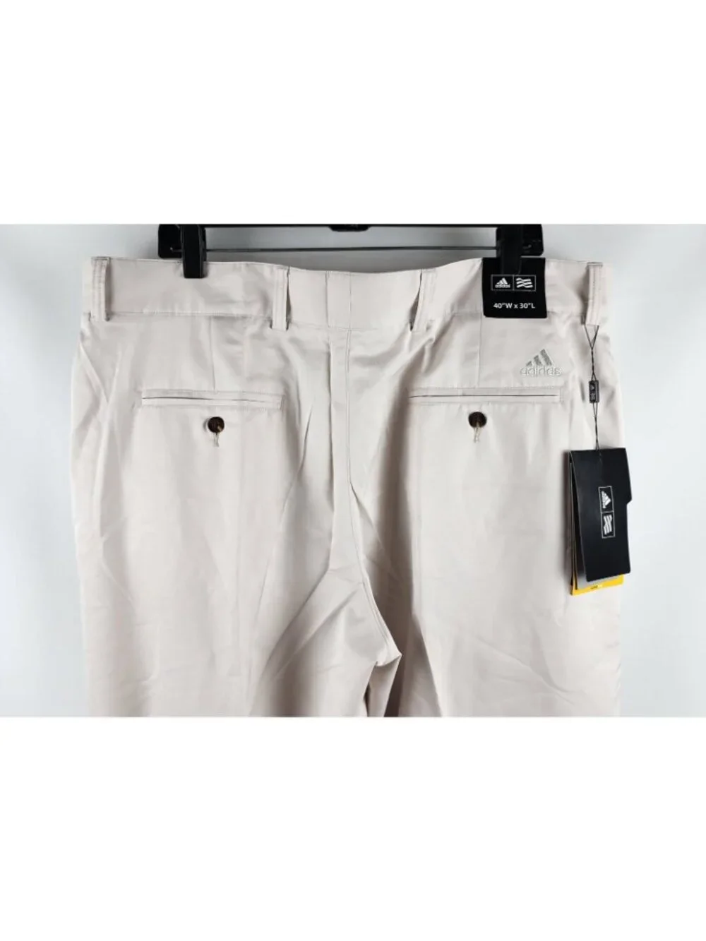 Adidas Pant Men 40x30 Golf Tech Climalite Flat  Lightweight Straight Beige NWT
